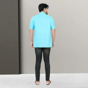 Half Sleeve Cotton Plain Short Kurta